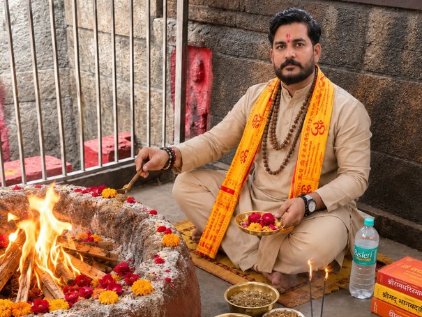 Traditional spiritual yantra and ritual arrangement